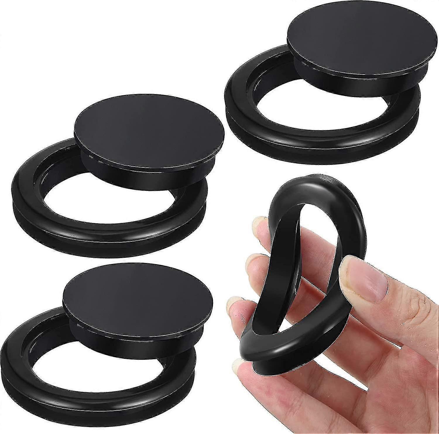 Set Of 4 Silicone Patio Table Umbrella Grommet Plugs And Hats 2" (black)(t-0-g)