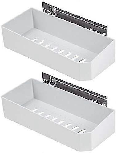 Shower Caddy Corner Shelf Wall Mounted White 2 Pcs 26*11*6 Cm