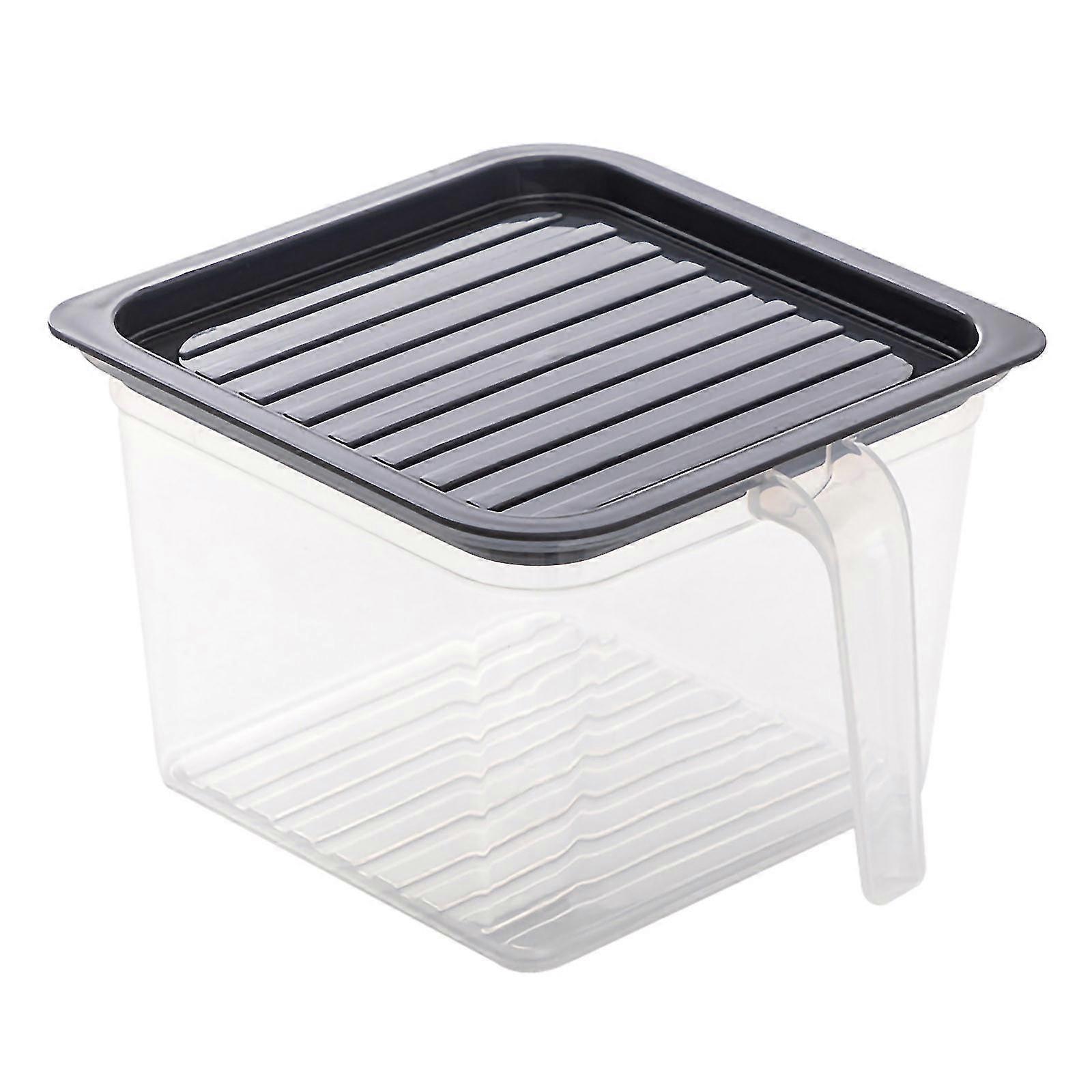 Square Transparent Refrigerator Storage Box, With A Lid Can Be Stacked