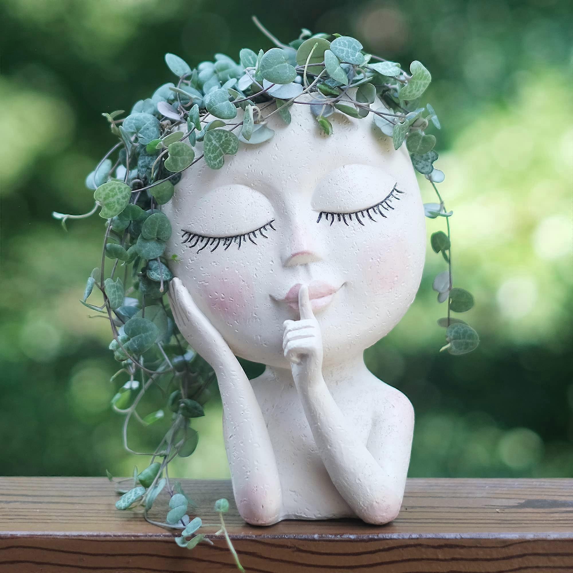 Face Planter Pots Head Planter, Succulent Planters, Face Flower Pot Head  Planter for Indoor Outdoor Plants with Drainage | Fruugo NO