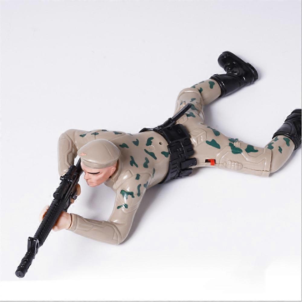 Electric Toy Crawling Soldier Collection Model Toy with Light Music Gift for Kid
