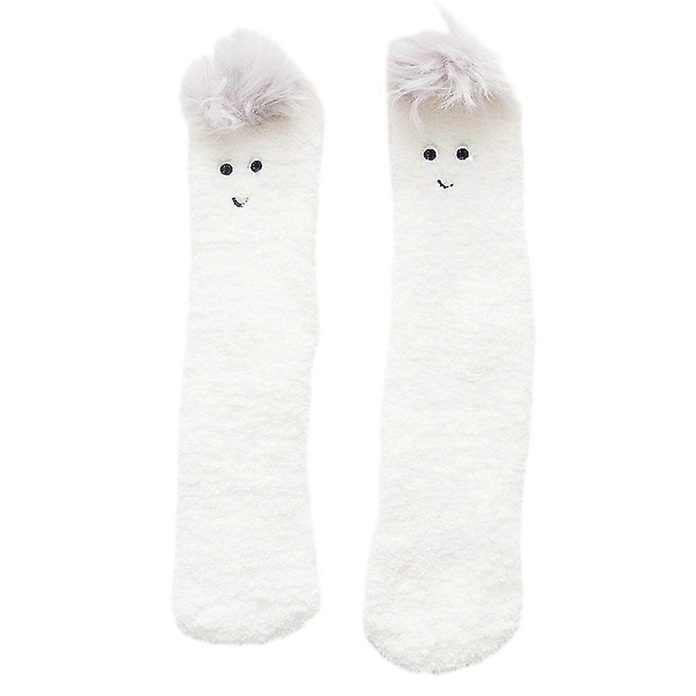 Kvinnor Flickor 3D Djur Vinter Varm Mitten av kalven Säng Strumpor Mjuk Fluffig Lounge Tofflor Golv Strumpor