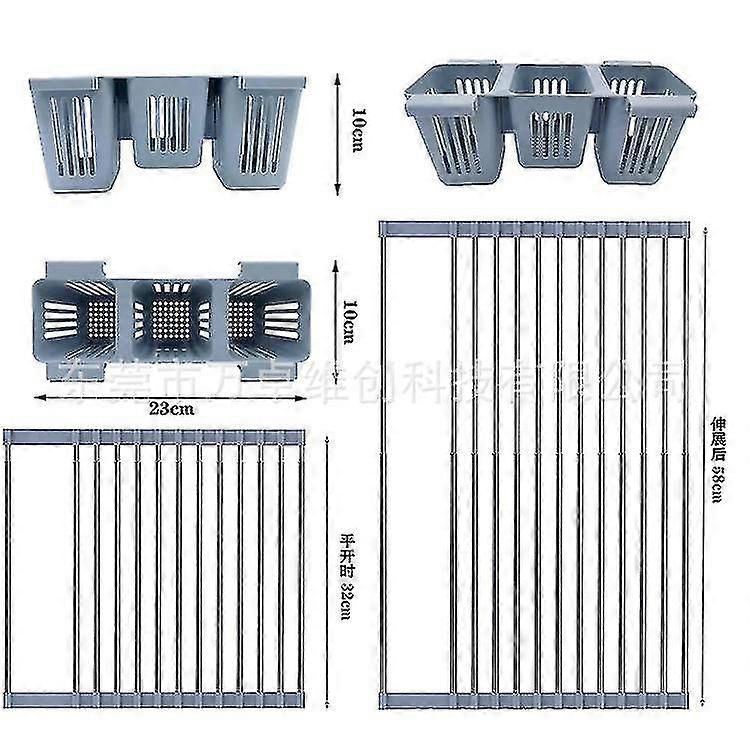 Foldable Stainless Steel Shelf Kitchen Sink Rack