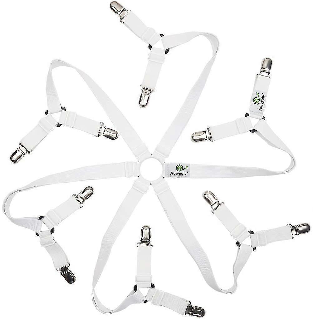 Sheet Strap,bed Sheet Clip,3 Way 6 Sides Adjustable Elastic And Firm