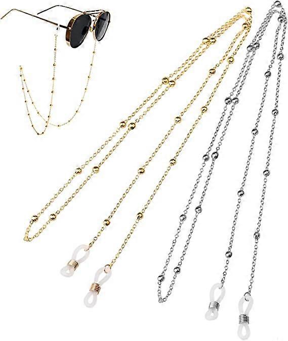 2 pcs Glasses Chains, Spectacles Cord Beaded Eyeglass Chain Glasses Cords Strap