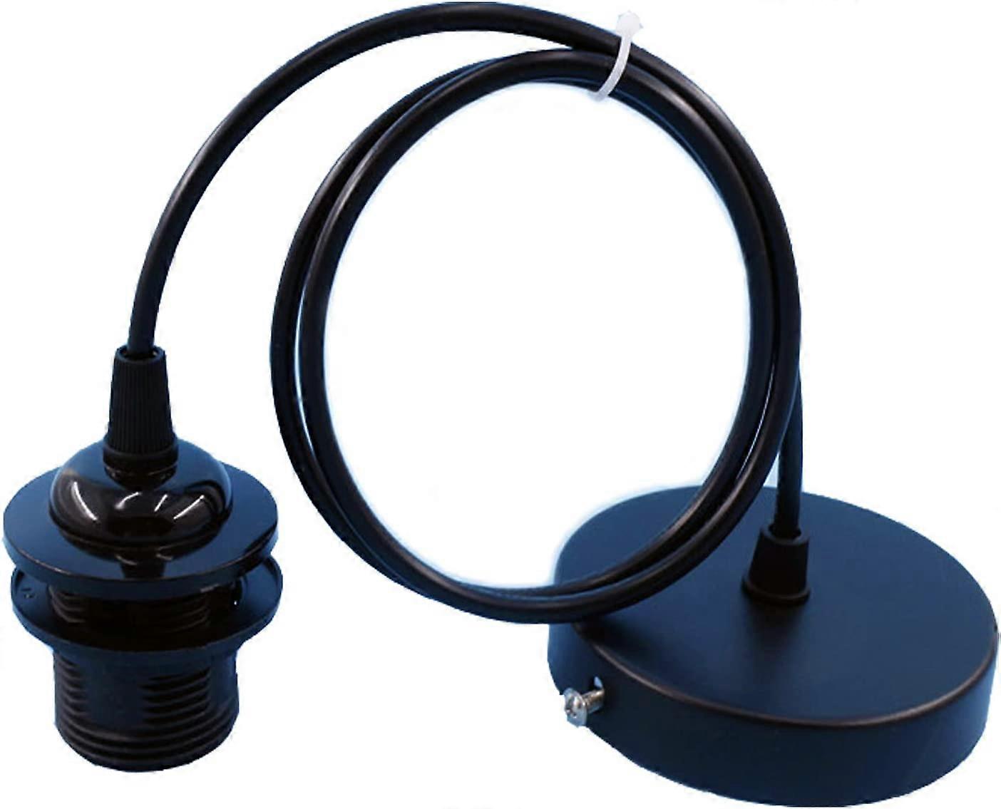 E27 Pendant Lamp Holder,with 1m Cable(Black)