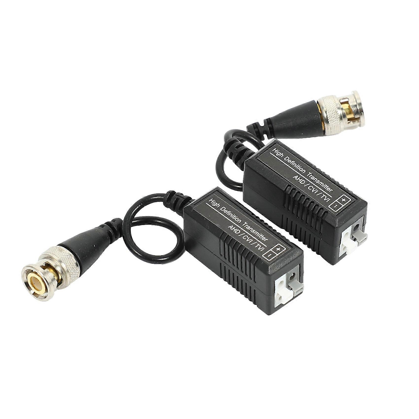 4 Pairs 8 Pieces Passive Video Balun Transmitter & Transceiver with Cable for 1080P TVI/CVI/TVI/AHD