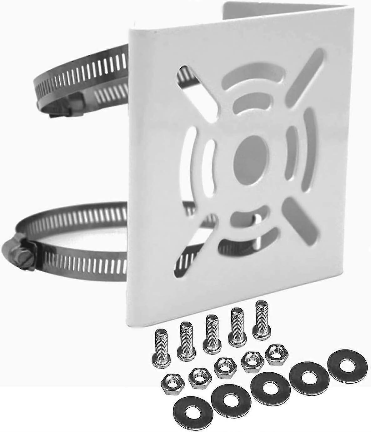 Universal Vertical Pole Mount For Security Camera,metal Mounting Corner Bracket With 2 Loop Pipe Clamps,for Cameras,lights