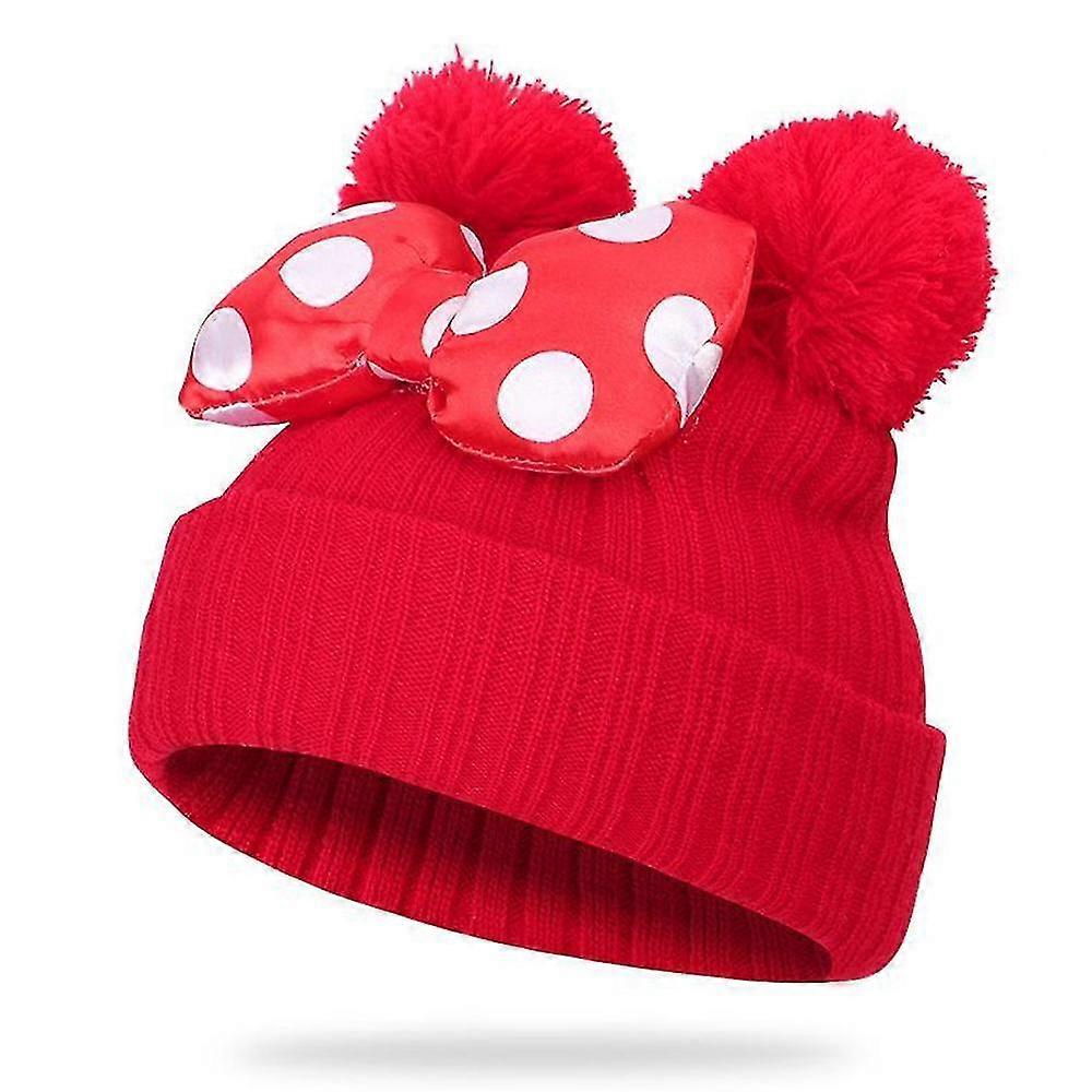 Toddler Hat Winter Double Pom Pom Knitted Cap