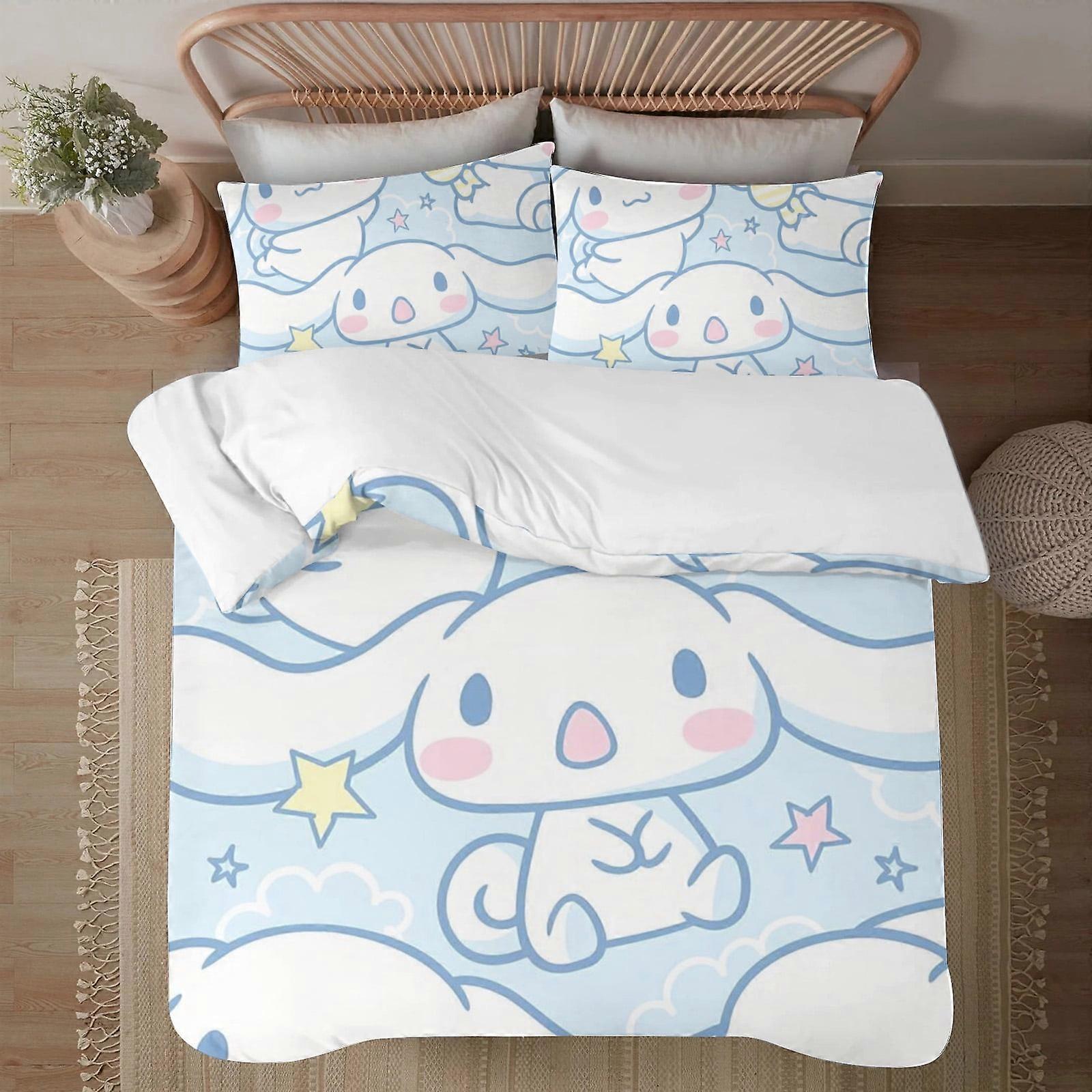 Bedding set BM371 Sanrio Soft 3D Printed Duvet Cover Bedding Set with Comforter Cover 3 Piece Set Includes 2 Pillowcases and 1 Cover Machine Washable