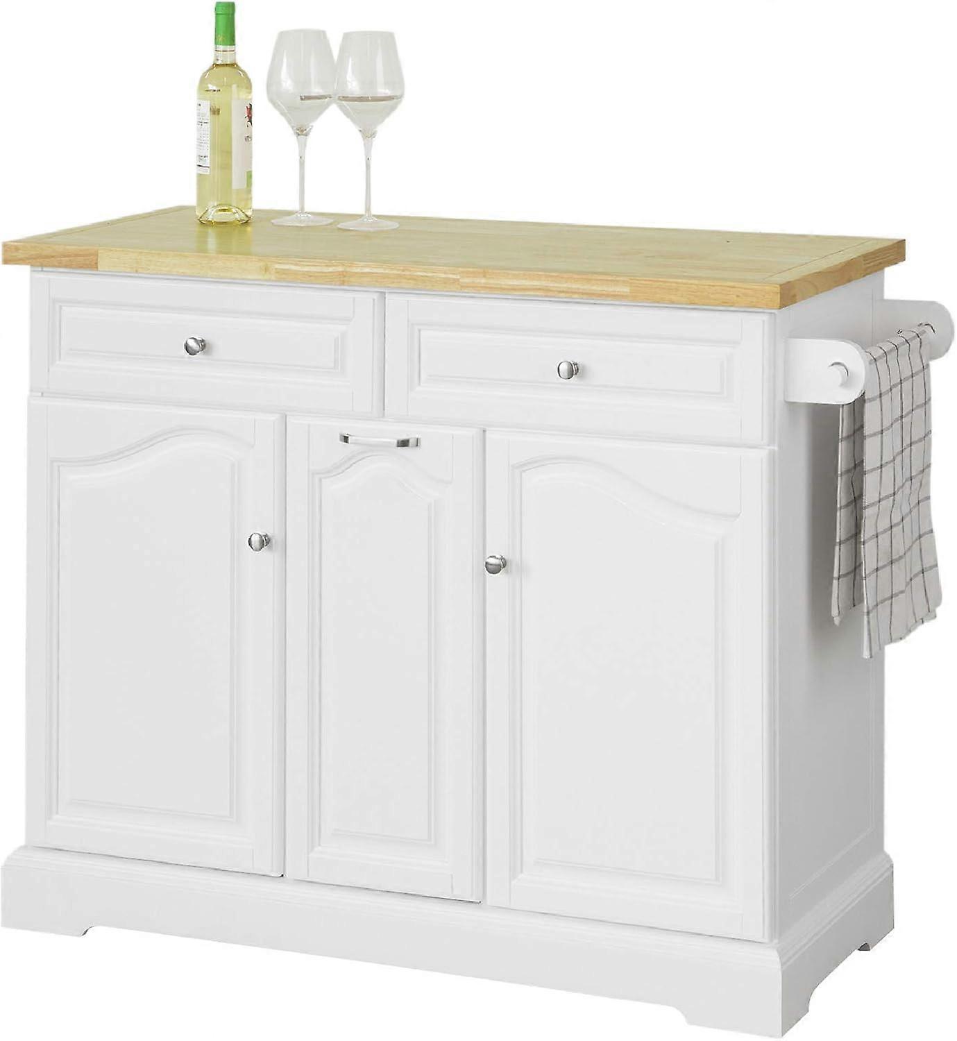 Îlot De Cuisine / Buffet Multifonction 170x60x89 Cm Avec Plan De Travail Épais - Rangement Salon Ou Cuisine (Marron Vintage)