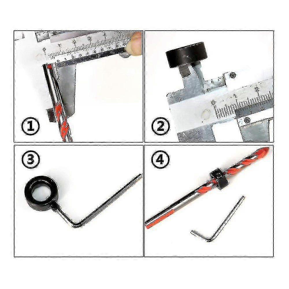 Drill Depth Stops Set - Collars, Cuffs, Positioning Ring with Allen Key (3-16)
