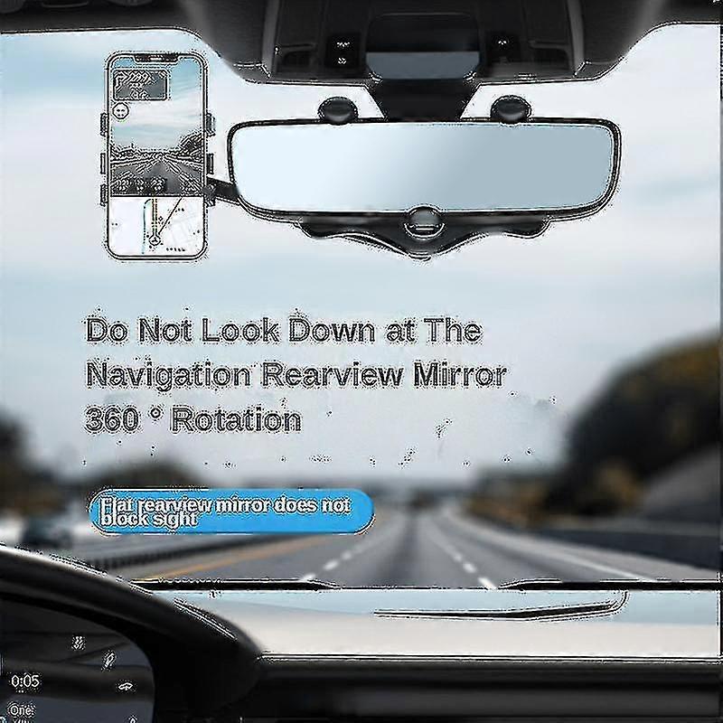 360 Rearview Mirror Phone Holder For Car Mount Phone And Gps Holder Universal Rotating Adjustable Telescopic Car Phone Holder