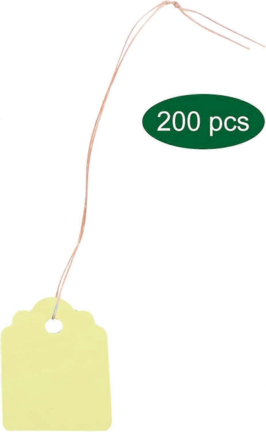 200pcs PVC Plant Labels Hanging Flower Seed Name Tag Label Marker Sign Outdoor Home Yard Identification for Seed Tag Garden Labels Kit (Yellow)