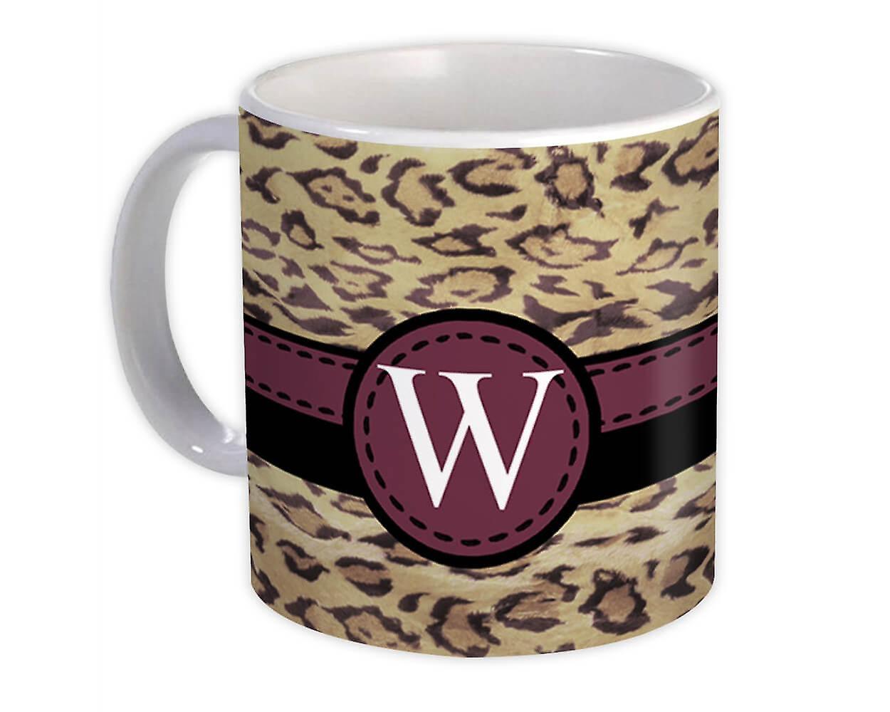 Geschenk Mok: Monogram Letter W Cheetah