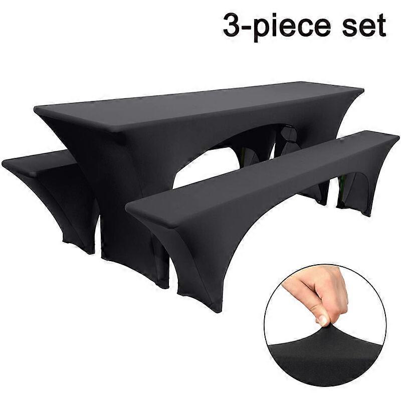 Elastic Beer Table Covers Beer Bench Cover and Tablecloth for 3 Sets of Wide Beer Tents Elastic Beer Bench Covers