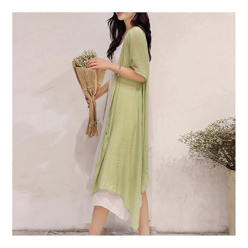 Plus Size Vintage väst lång klänning 2 delar kostym