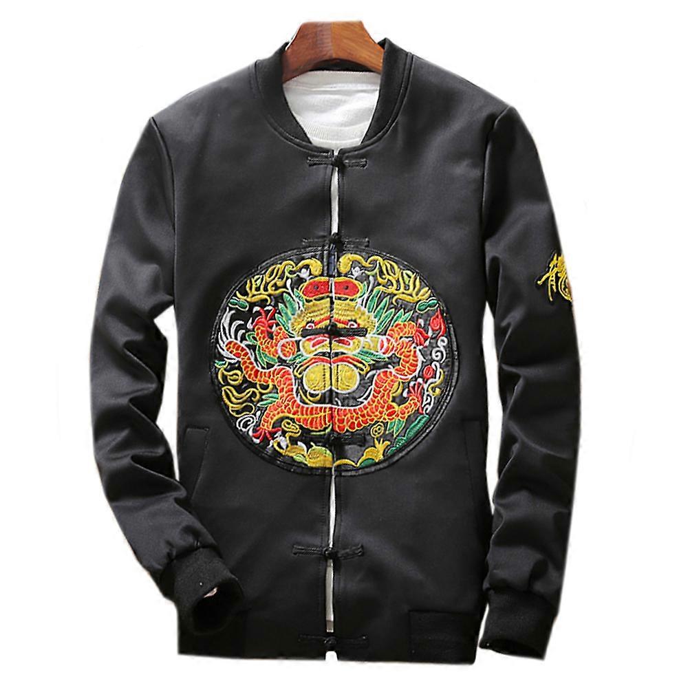 Man Embroidery Plate Button Jacket
