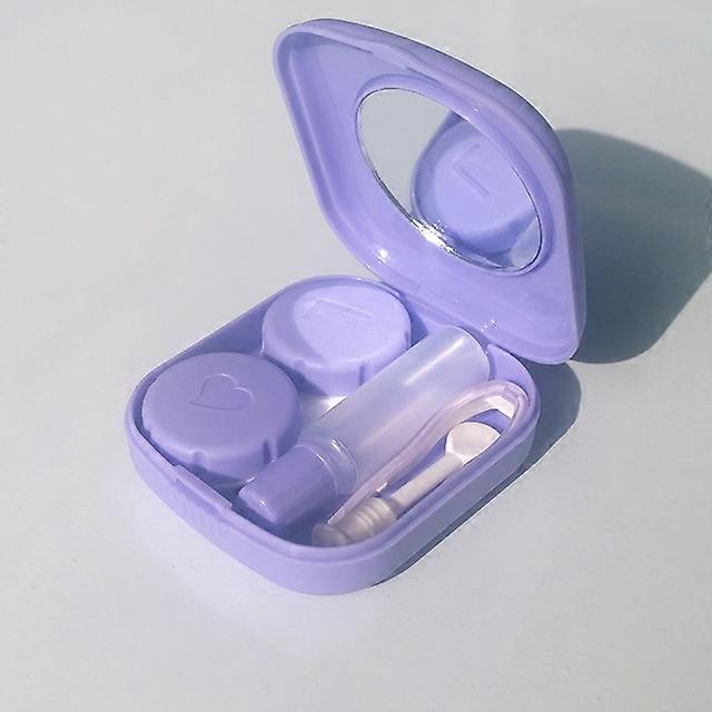 5PCS/Set Mini Square Plastic Contact Lens Case with Mirror(Blue)