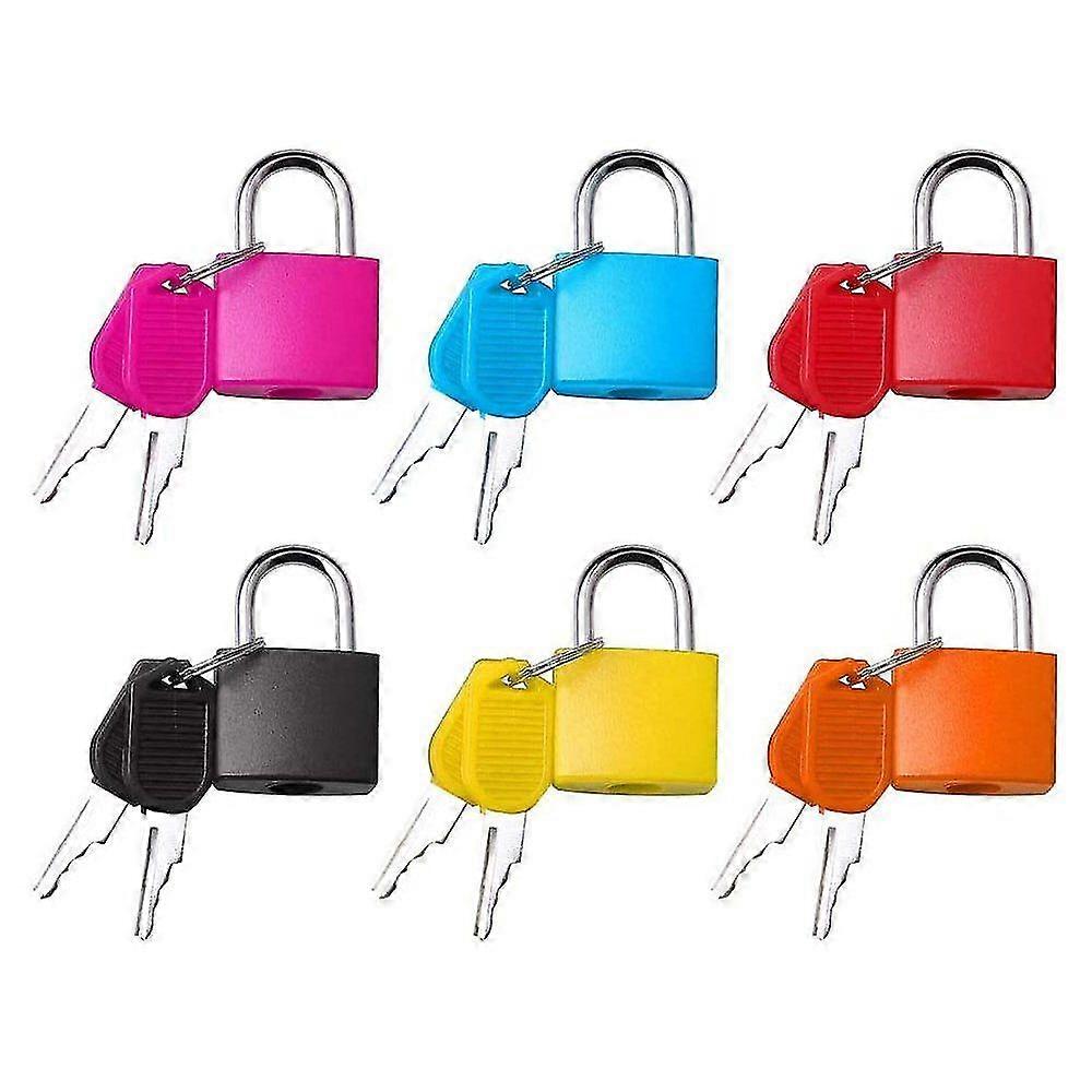 Pack Of 6 Suitcase Lock With Key, Mini Padlock With Key, Luggage Lock, Security Lock With Key