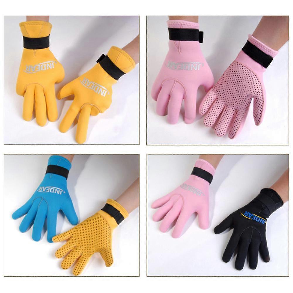 Gants de plongée 3 mm, 1 paire, noir, orange, rose, bleu, tailles XS à XL