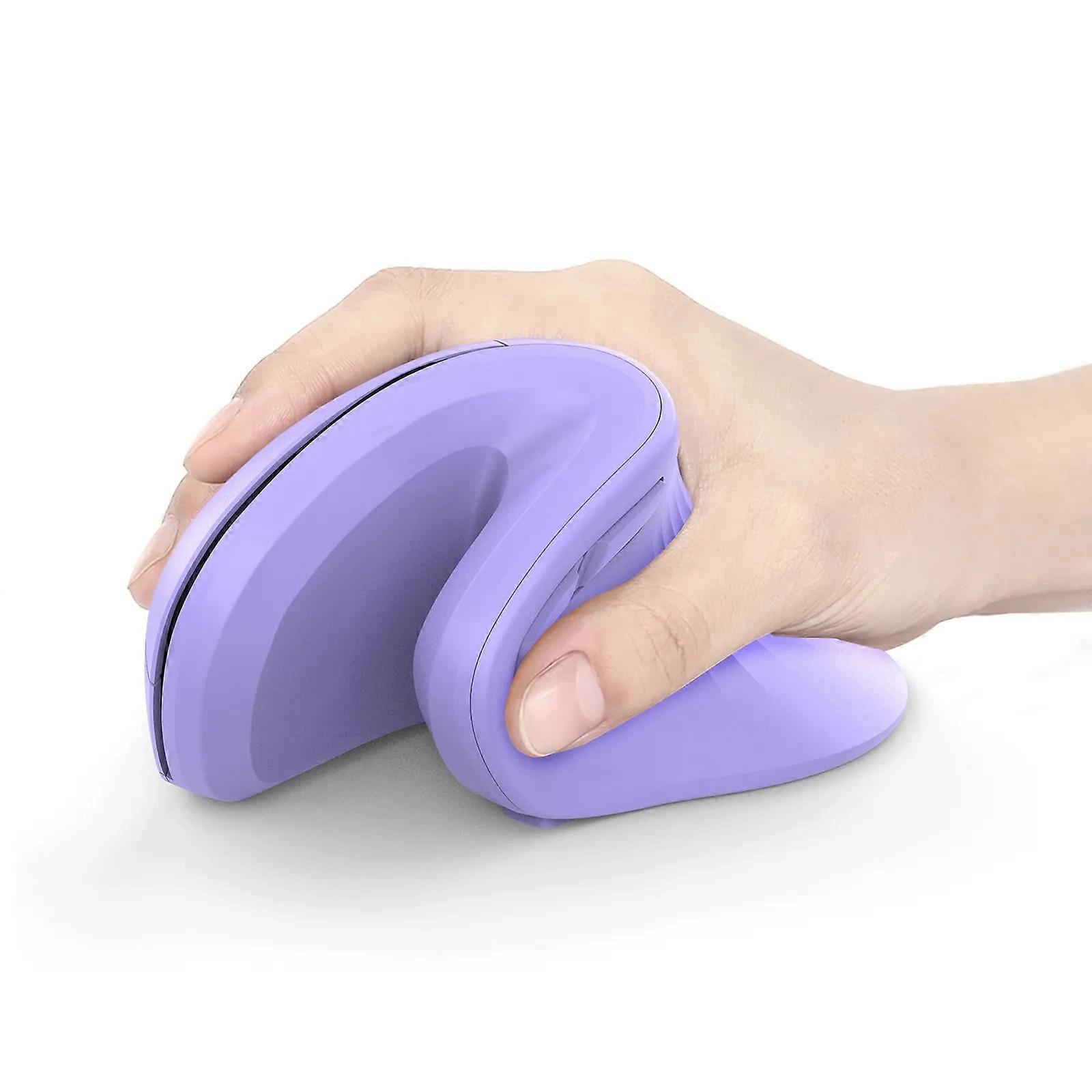 Seenda Rechargeable 2.4g Wireless Mouse Jiggler Ergonomic Vertical Bluetooth Mice for Computer Laptop Notebook PC Purple Mice & Trackballs
