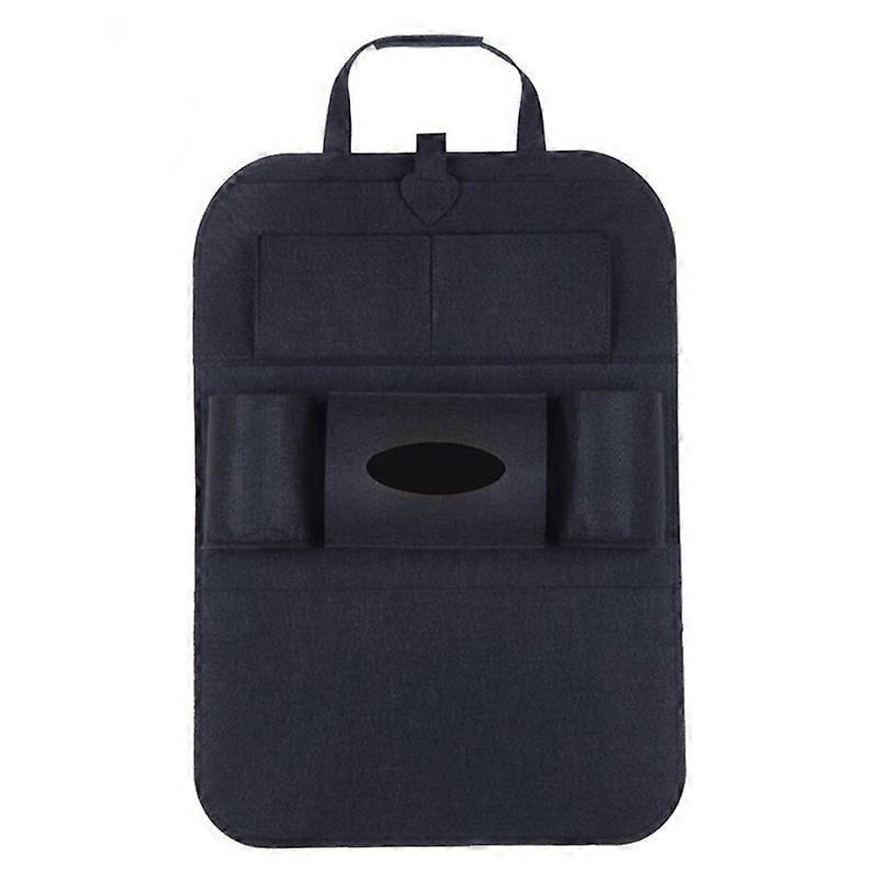 1pc Universal Car Back Seat Storage Bag Organizer Trunk Elastic Felt Storage Bag 6 Pockets Organizer Hanging Car Accessories