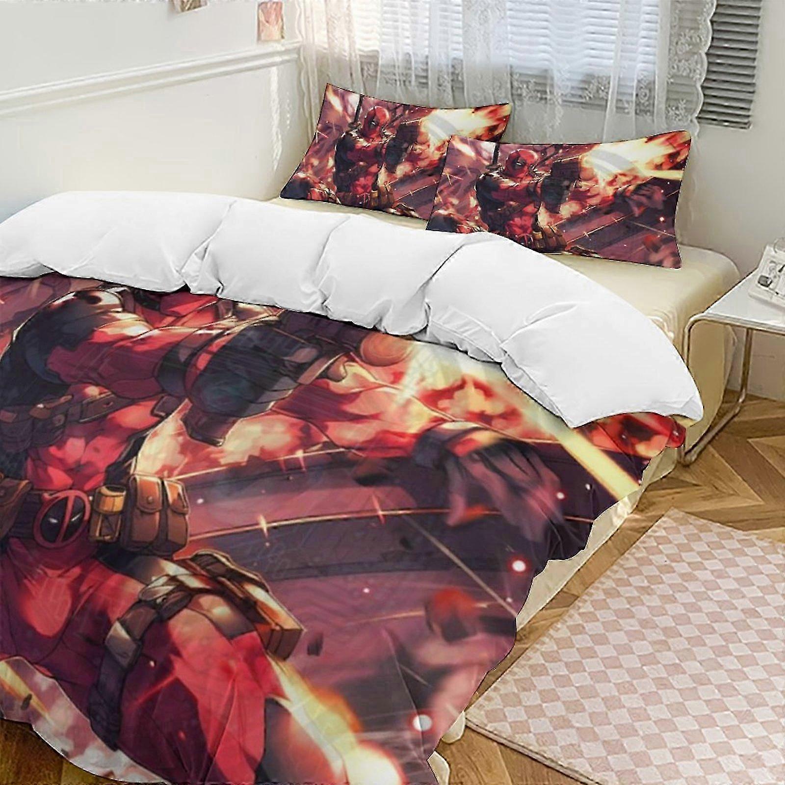 o2717 Draps de lit Deaool Housse de couette en duvet Ensemble de literie en microfibre LégerEnsemble 3 piècesLéger et confortable (1 housse de couette et 2 taies d’oreiller) B