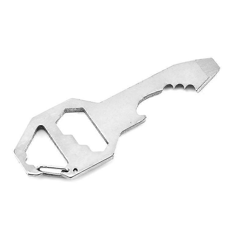 Pocket Tool Outdoor Multi-function Tool Bottle Opener Screwdriver Ruler Screw Wrench Wire Stripper Bit Screwdriver - Silver