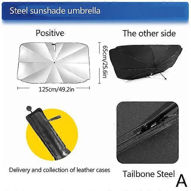 Car Sunshade Umbrella-style Front Glass Sunshade Sunscreen Heat Insulation Cloth Car Windshield Sunshade Car Umbrella Shade 2023