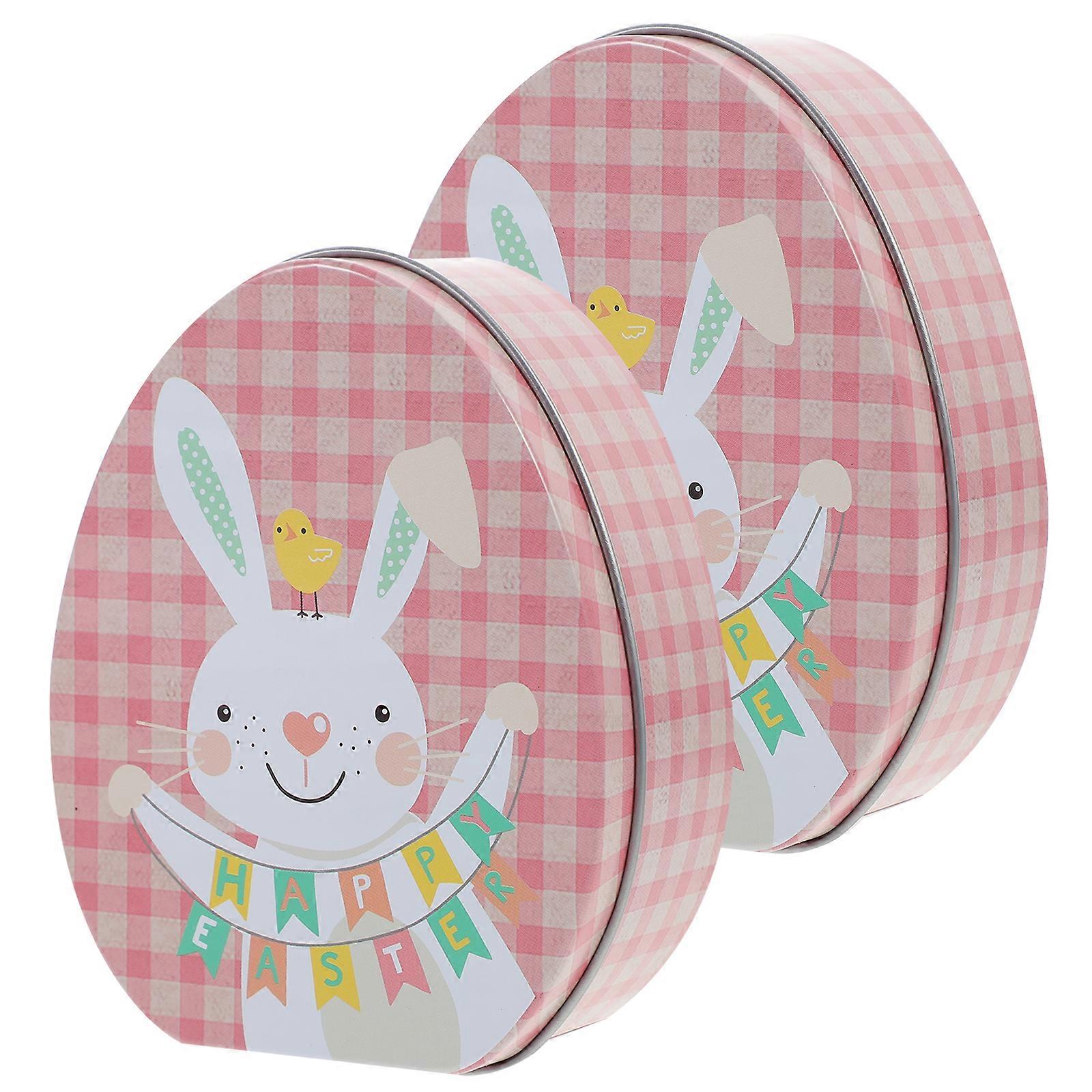 2pcs Egg Shaped Box Easter Egg Shape Candy Box Biscuit Storage Box Easter Cookie Box