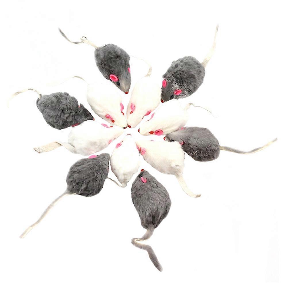 12pcs Simulation Mouse Cat Teasing Toy Adorable Cat Interactive Chew Toy