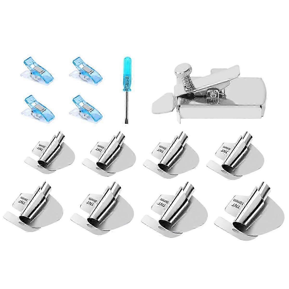 Sewing Rolled Hemmer Foot Set, 3-10mm 8 Sizes Rolled Hem Presser Foot with Sewing Seam Guide, Sewing Clips, Screwdrive