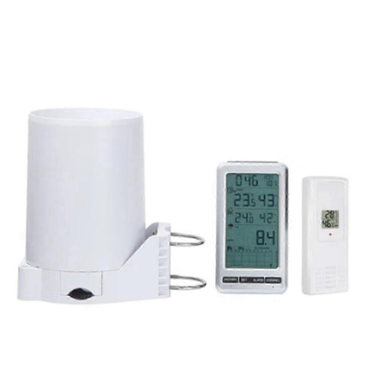 Wireless Digital Rain Gauge with Self-Emptying Collector 3-In-1 Weather Station Rainfall History Alerts EU Plug