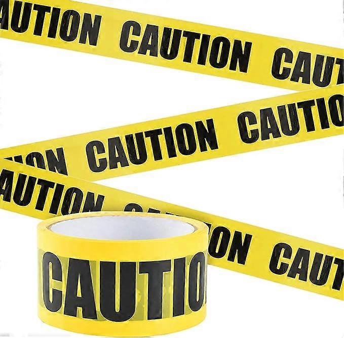 CAUTION' yellow warning tape (25m * 4.8cm), warning adhesive barrier tape, bold black font, maximum readability of text, suitable for workplaces and h