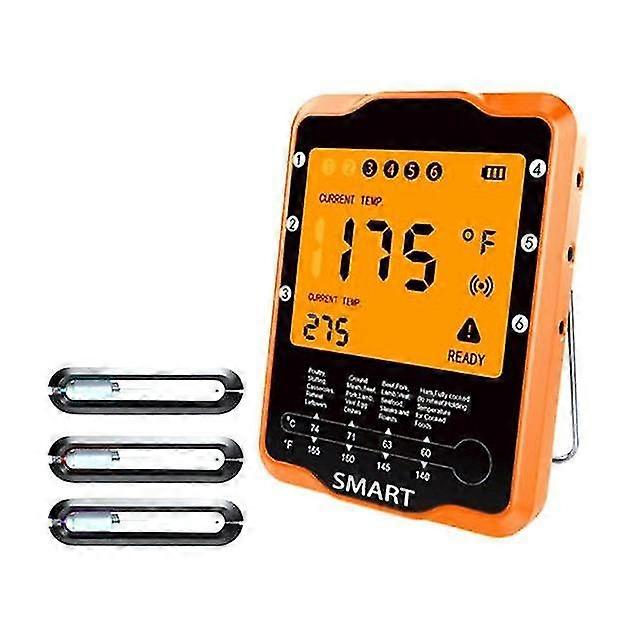 Termometro alimentare a funzione wireless connessione a lunga distanza 6 sonda forno da cucina digitale barbecue termometro da cucina