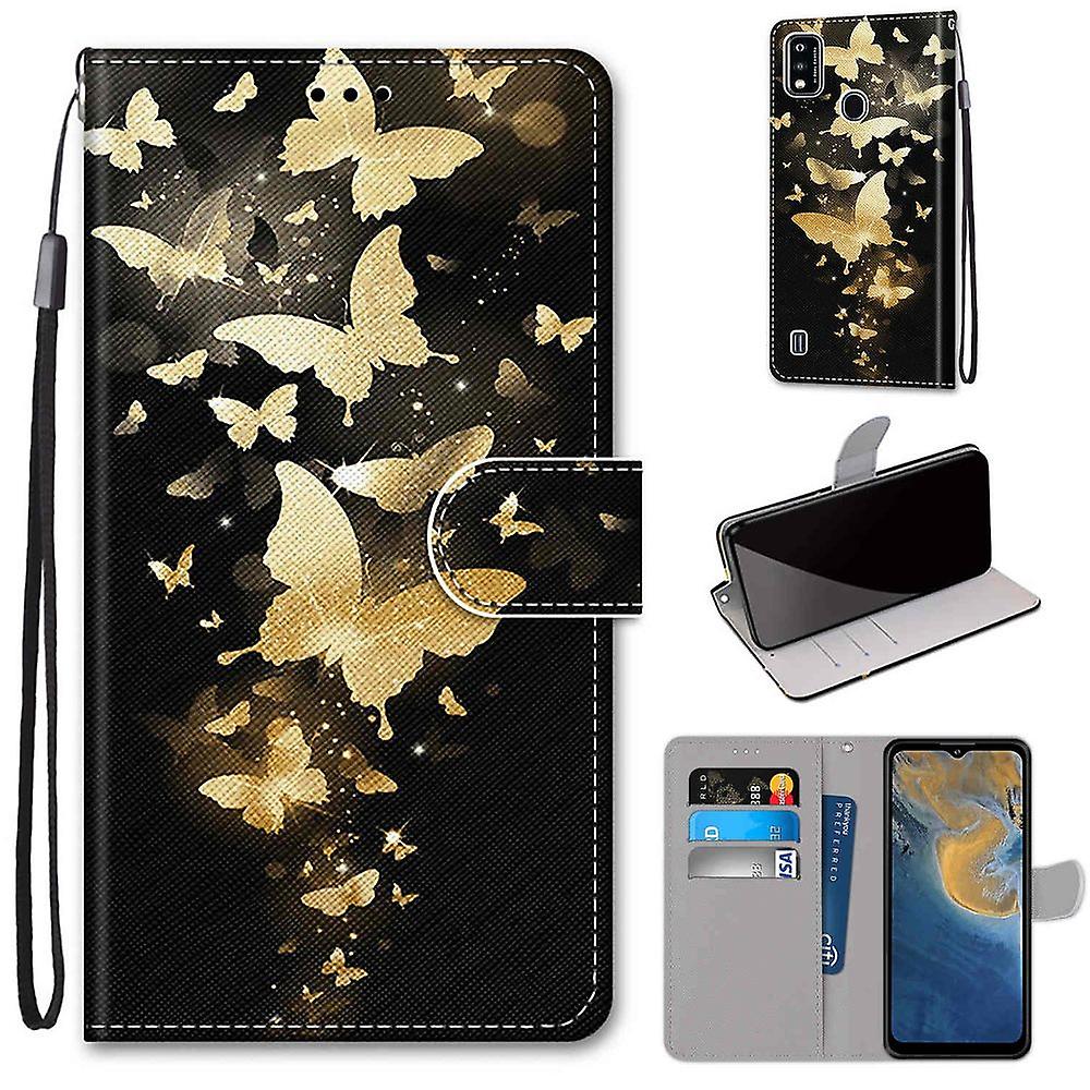 For ZTE Blade A51 Faux Leather Mobile Phone Case Book Motif 3 Protective Case Cover Case New