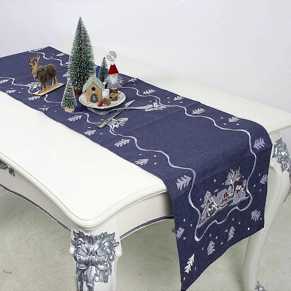 Christmas Table Runner Decoration Dining Table Cloth Runners Snowflake Deer