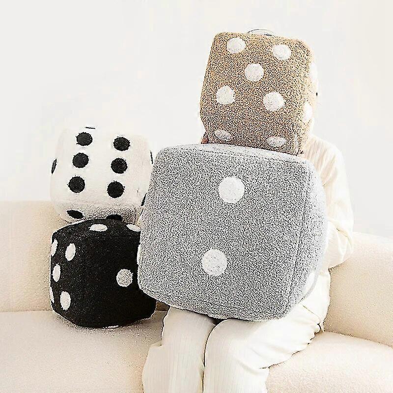 Hot Creative Funny Simulation Dice Plush Pillow Cubic Cube Pendant Dolls Stuffed Soft Sofa Back Cushion Home Decor