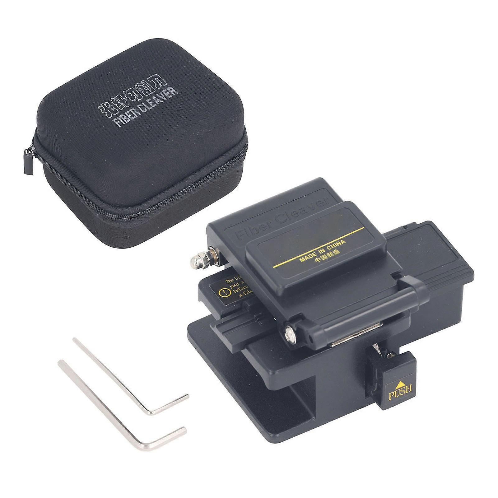 Risegun Optical Fiber Cleaver, High Accuracy Cold Splicing Tool Cutting Machine Hot Melting Optical Fiber Cutter with Pigtail Storage Box Optical