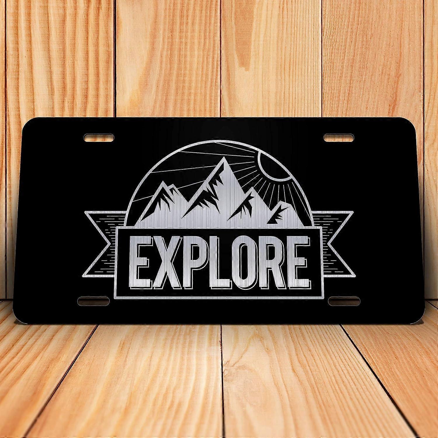 Explore a Placa de Licença de Alumínio Gravada Waderlust | 6 polegadas por 12 polegadas | Carro Caminhão RV Trailer Wall Shop Man Cave | VLP842