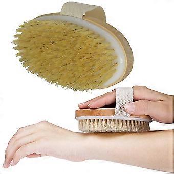 Oval Bath Dry Ganzkörperwaschbürste, Rückenwäscher mit 100 % Naturborsten
