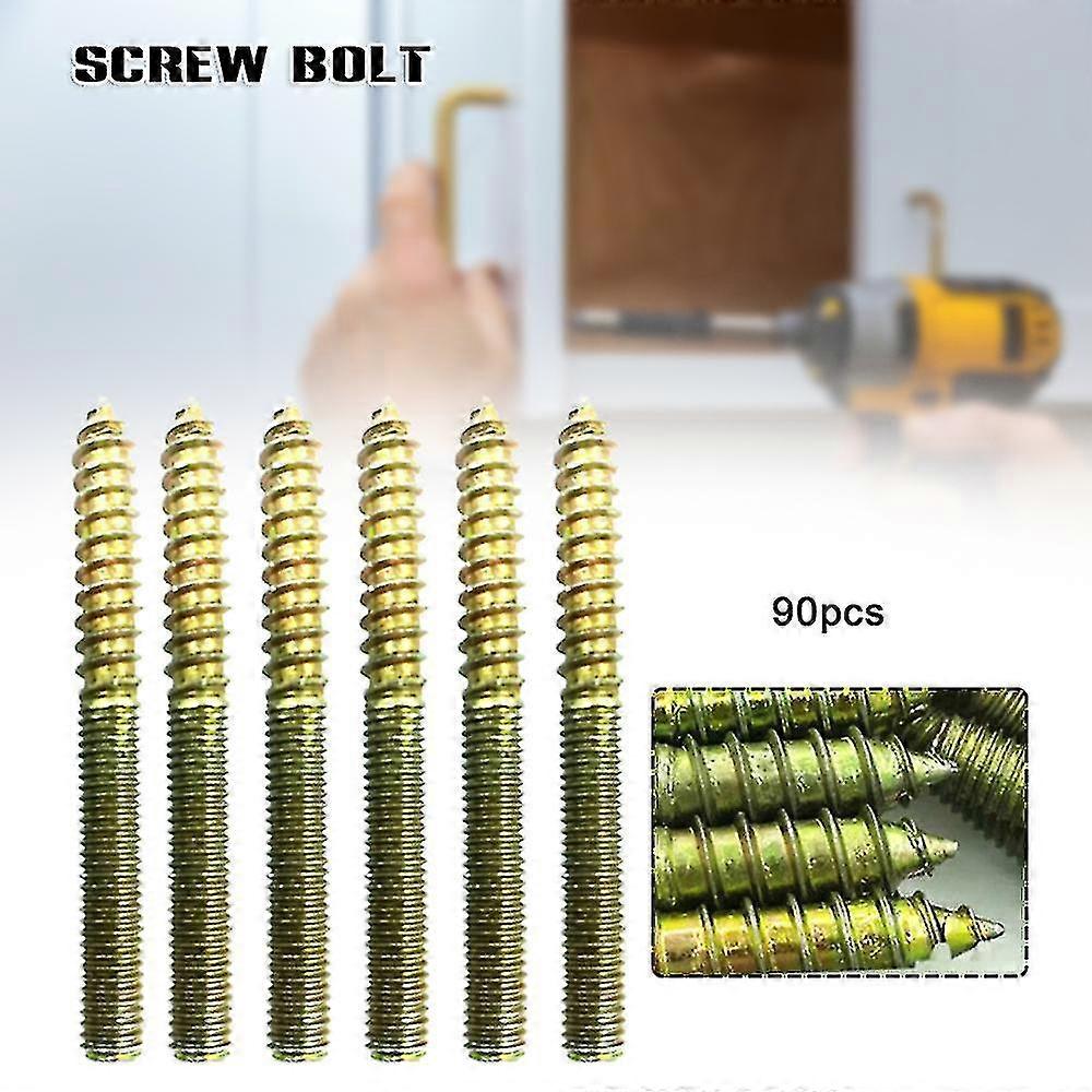 90pcs M4/6 Screw Set Double Head Pointed Tail Self Tapping Screw Bolt For Sofa