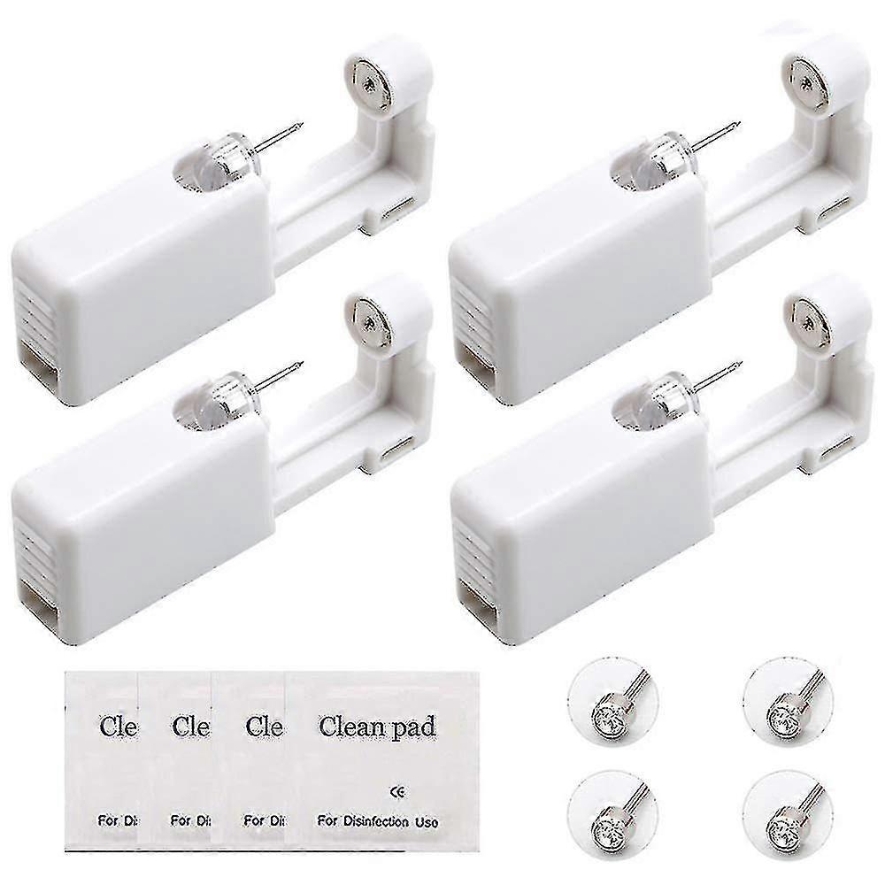 4pcs Disposable Ear Pierce Piercing Gun Tool Earring Ear Stud Gun Kit Stud Piercing