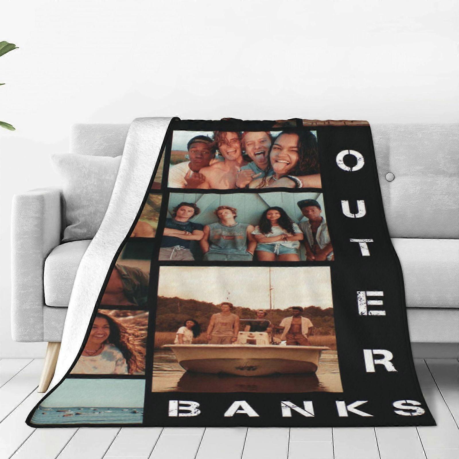 Outer Banks Fleece Throw Blanket, Ultra Soft Cozy Luxury Fuzzy Blanket For Couch Bed Sofa, Lightweight Warm Plush Blankets Bedding For All Season13xMT