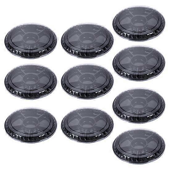 10Pcs Fruit Storage Box with Lid Plastic Round Snacks Fruits Tray 6 Compartment Food Serving Platter
