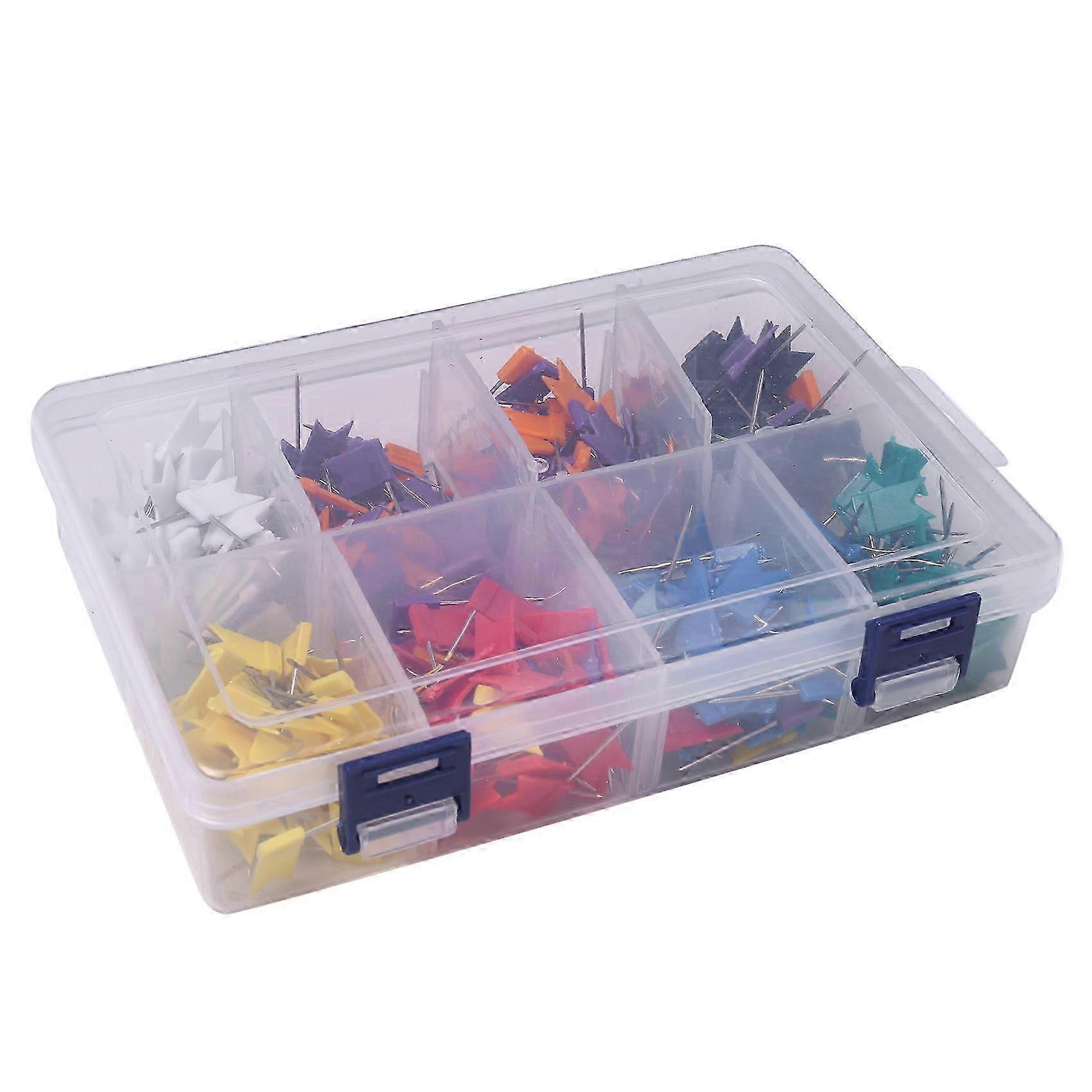 Flag Travel Map Push Pins, Multicolored Decorative Map Tacks Plastic With Steel Point For Cork Bull