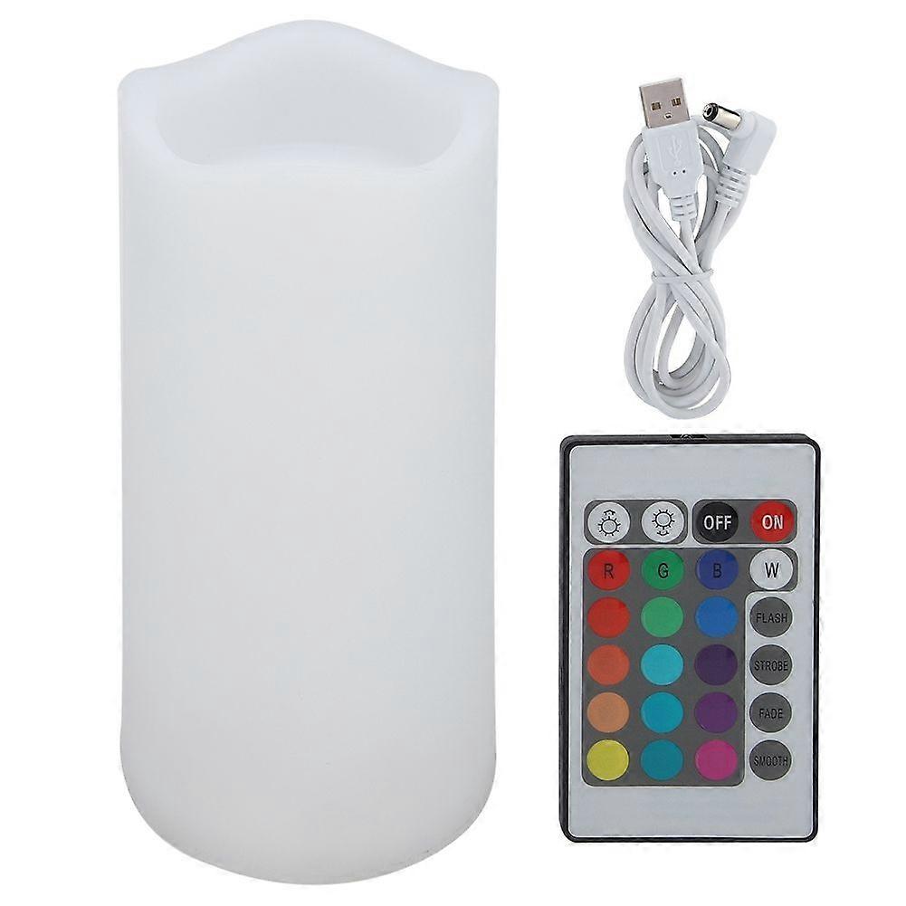 Candle Shape LED Night Light USB Charging Remote Control Decoration Desk Lamp