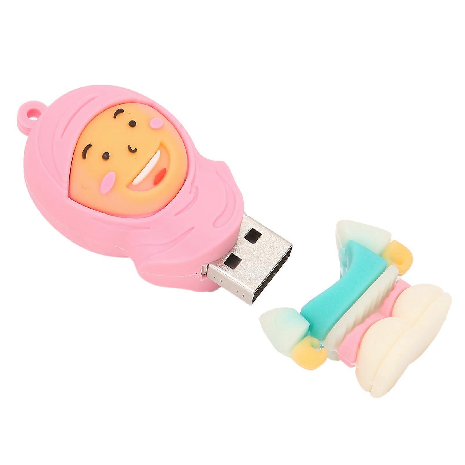Cute Pink Cartoon USB Flash Drive 16GB Fast Data Storage