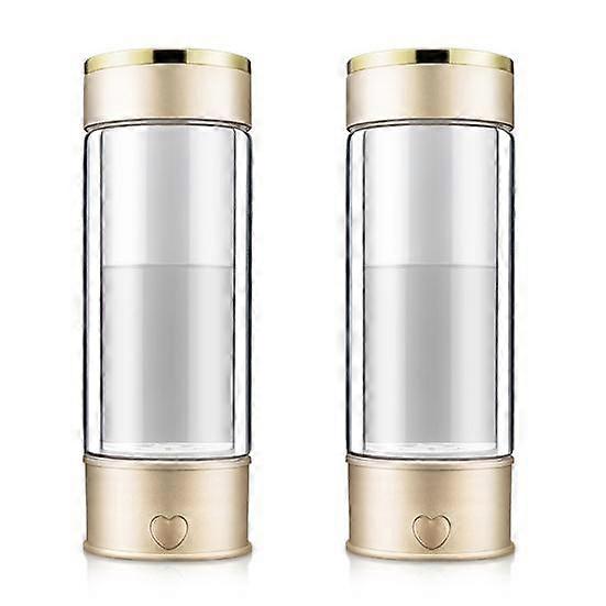 400-450ML 2 Pcs Water Cup Transparent USB Rechargeable Rapid Electrolysis Hydrogen-rich Hydrogen Water Bottle Water Ionizer Machine Hydrogen
